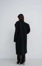 Oversize Black Wool Blend Coat