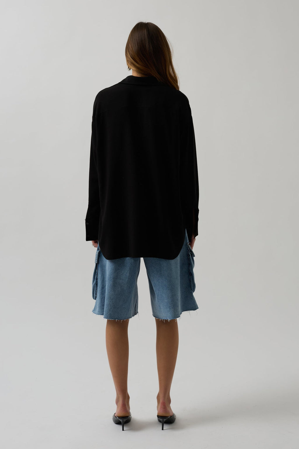Oversize Black Linen Shirt