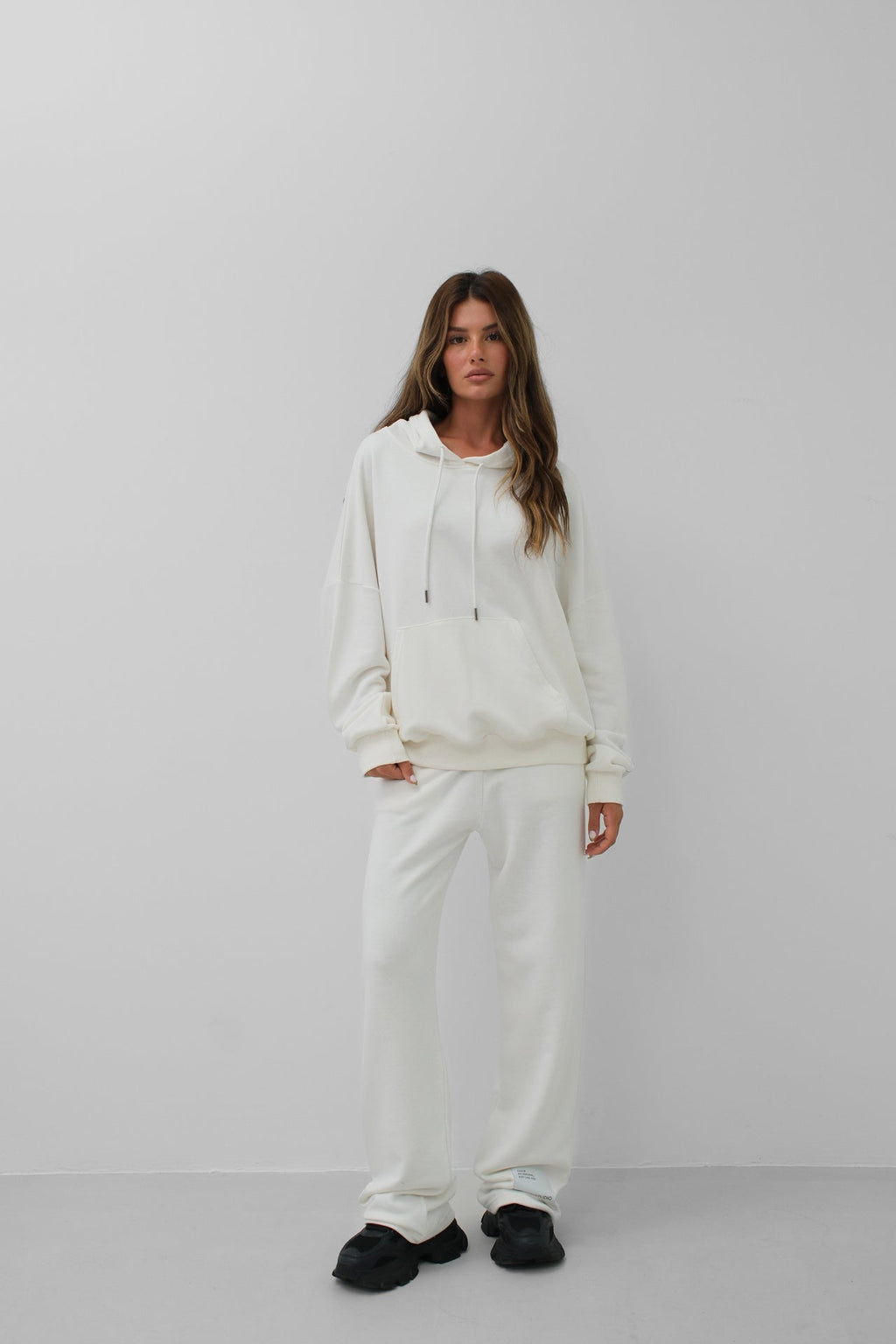 Oversize Sweatshirt Ecru Tracksuit Set
