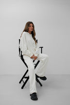 Oversize Sweatshirt Ecru Tracksuit Set