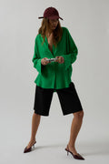 Oversize Green Linen Shirt