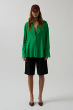 Oversize Green Linen Shirt