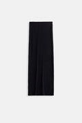 Shiny Fabric Maxi Black Skirt