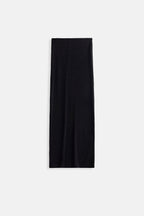 Shiny Fabric Maxi Black Skirt