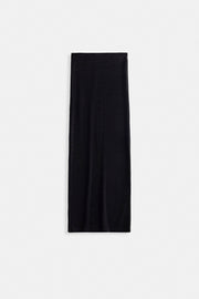 Shiny Fabric Maxi Black Skirt
