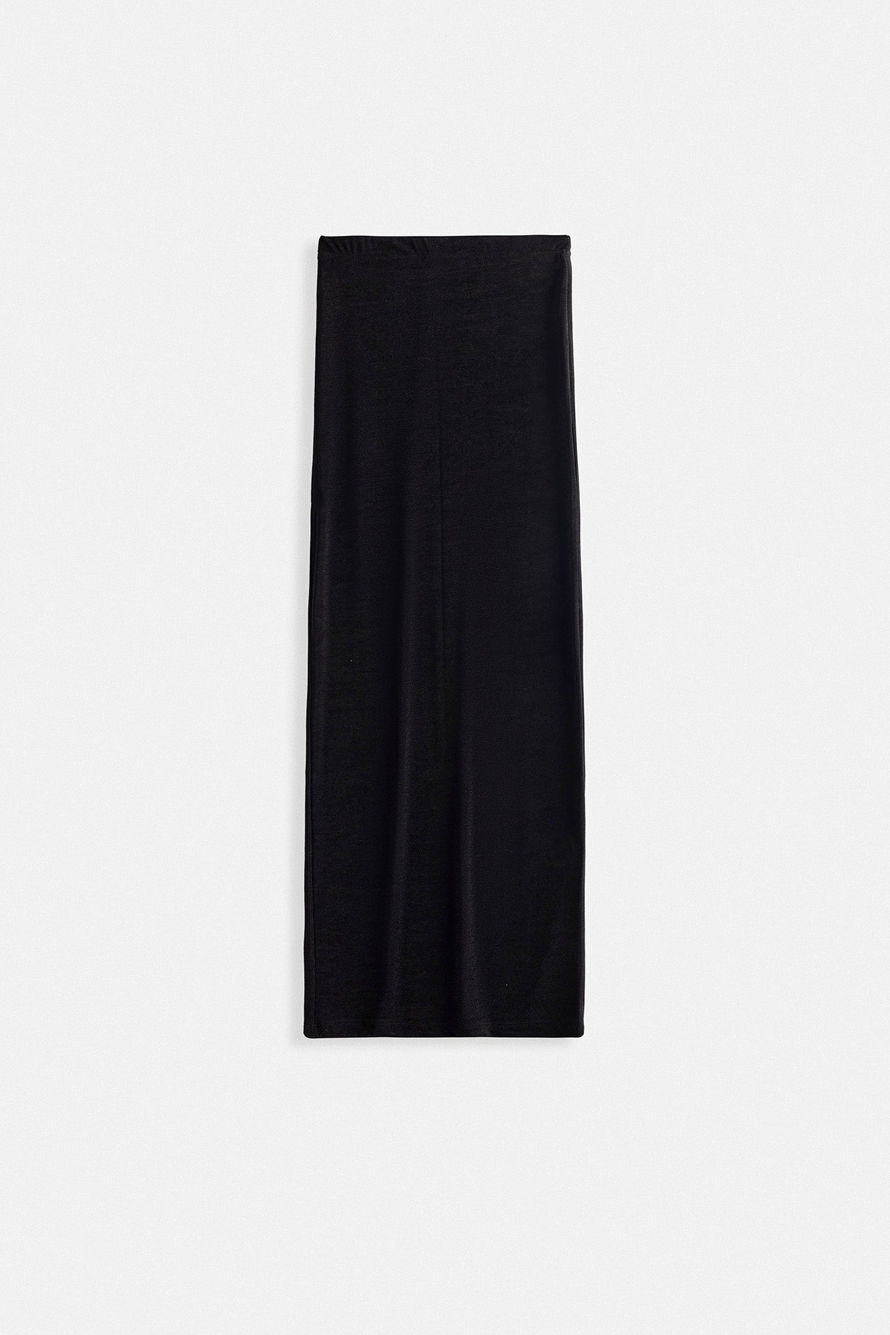 Shiny Fabric Maxi Black Skirt