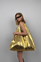 Shiny Gold Pouch Bag