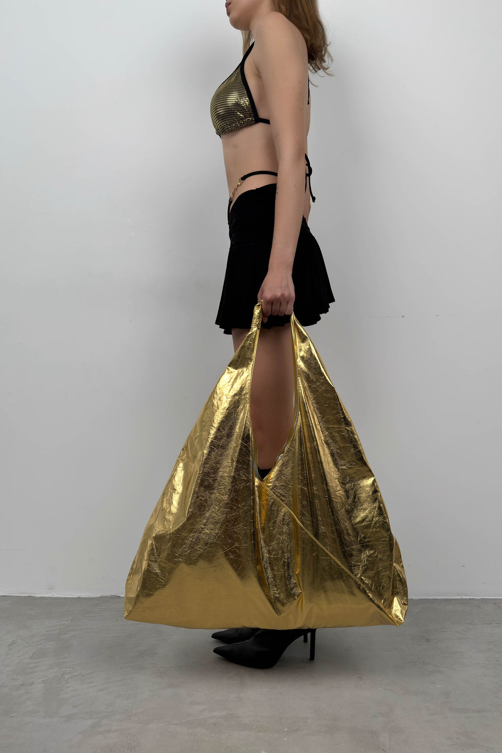 Shiny Gold Pouch Bag