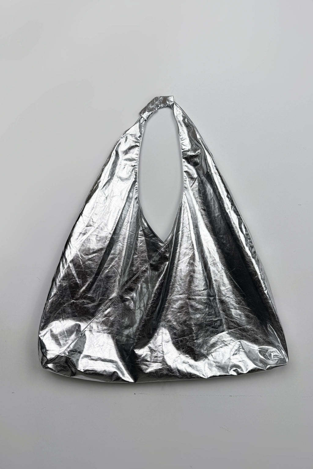 Shiny Silver Pouch Bag