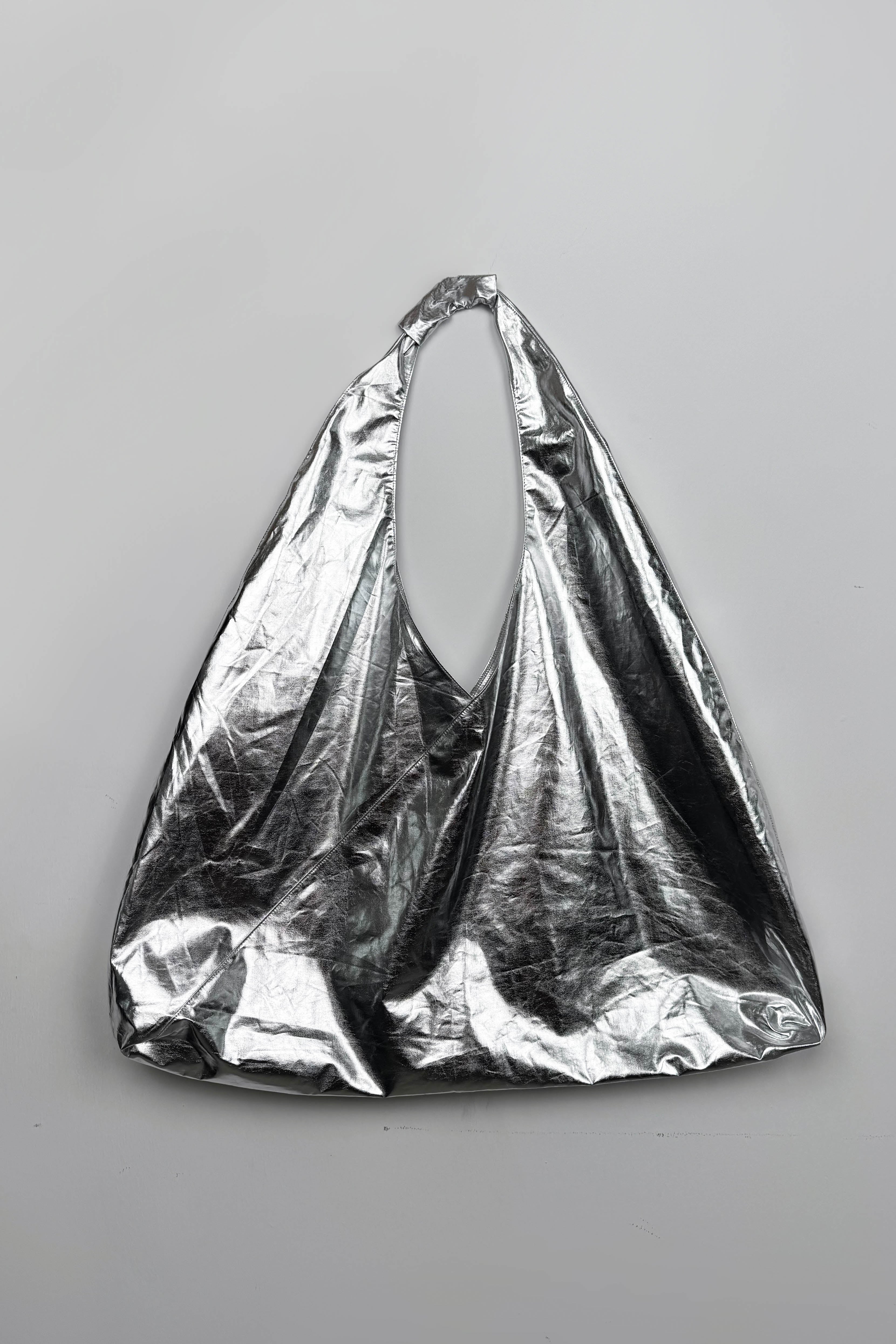 Shiny Silver Pouch Bag