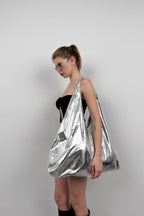 Shiny Silver Pouch Bag