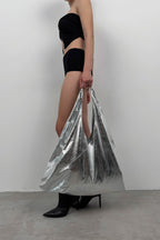 Shiny Silver Pouch Bag