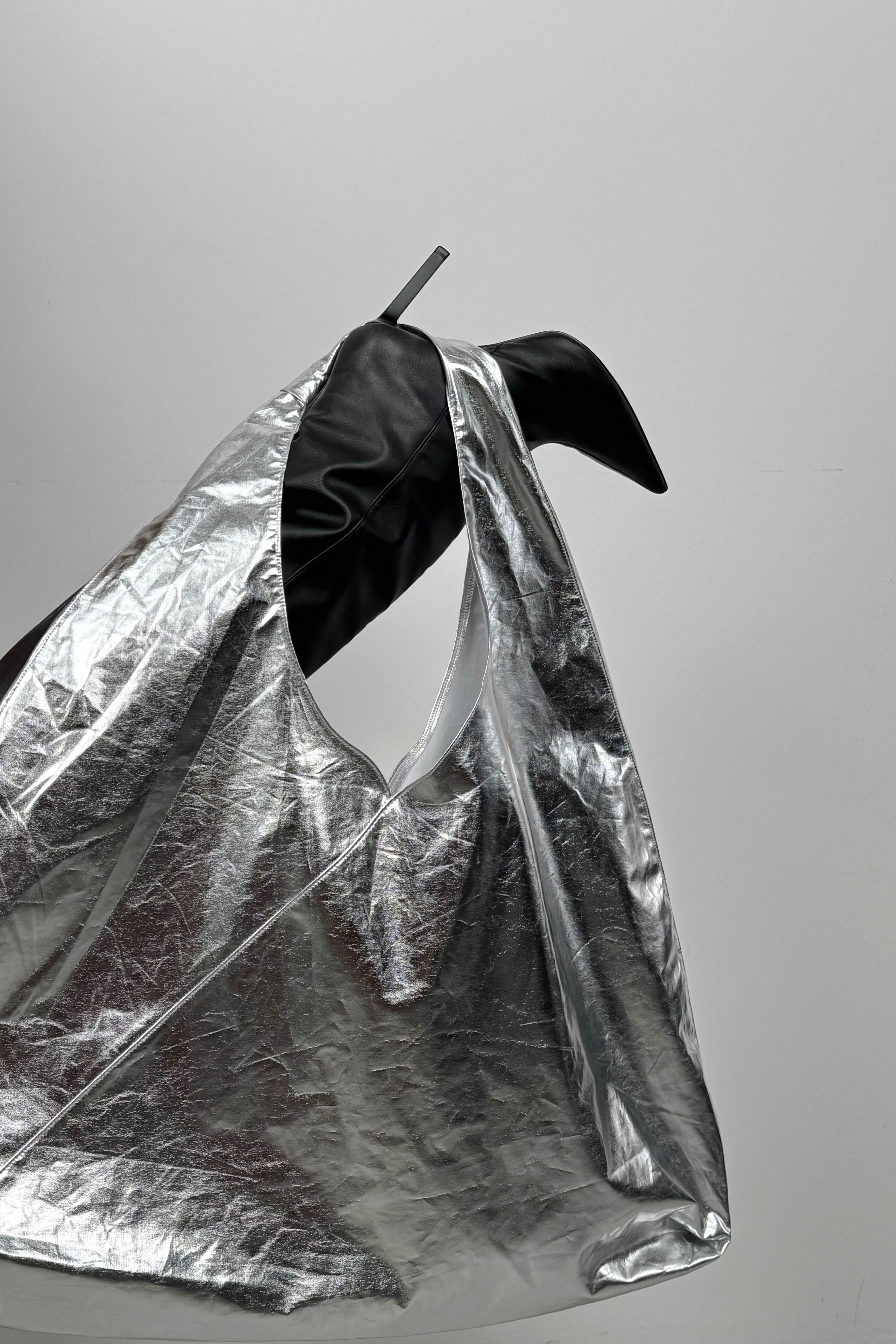 Shiny Silver Pouch Bag