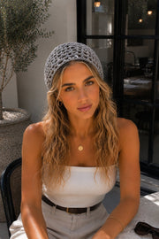 Sequin Knit Gray Beanie