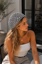 Sequined Knit Gray Cap