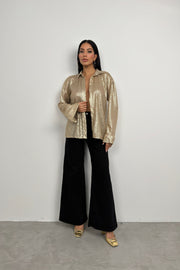 Sequined Gold Oversized Shirt