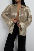 Sequined Gold Oversize Shirt