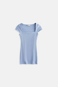 Window Detail Mini Cut-Out Baby Blue Dress