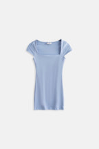 Window Detail Mini Cut-Out Baby Blue Dress