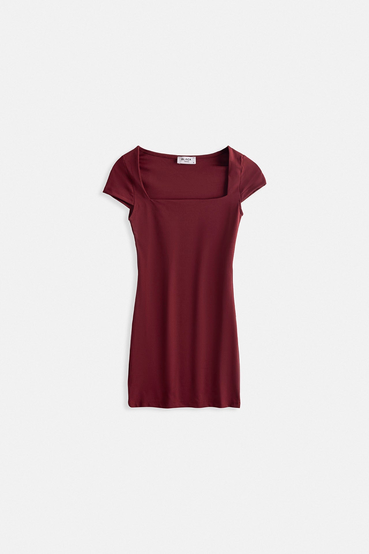 Window Detail Mini Cut-Out Burgundy Dress