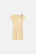 Window Detail Mini Cut-Out Yellow Dress
