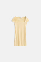 Window Detail Mini Cut-Out Yellow Dress