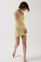 Window Detail Mini Cut-Out Yellow Dress