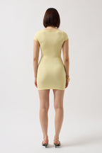 Window Detail Mini Cut-Out Yellow Dress