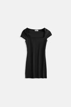 Window Detail Mini Cut-Out Black Dress