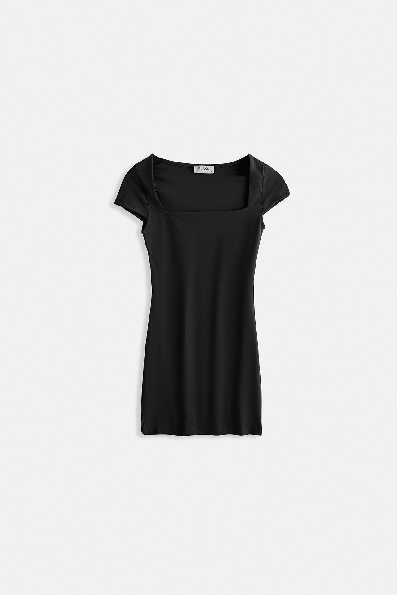 Window Detail Mini Cut-Out Black Dress