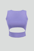 Pencere Detay Lila Knit Blouse
