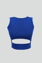 Pencere Detay Saxe Blue Knit Blouse
