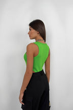 Pencere Detay Racer Lime Bodysuit