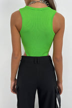 Pencere Detay Racer Lime Bodysuit