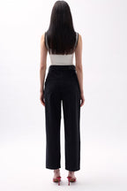 Darted High Waist Gray Jeans