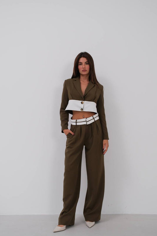 Garnished Jacket Trouser Set
