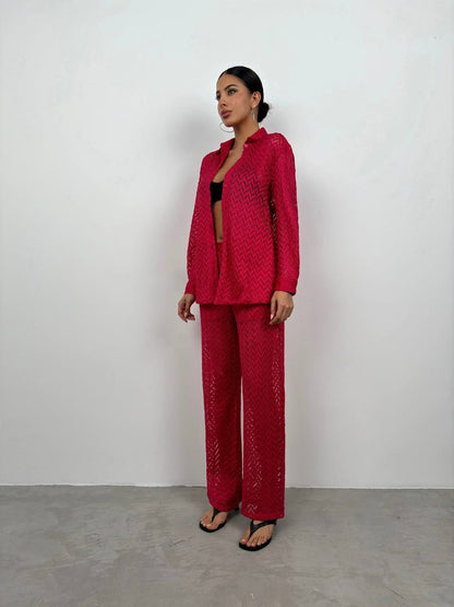 Brode Fuchsia Shirt Trousers Set