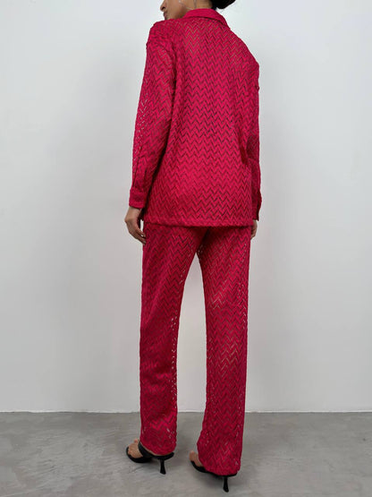 Brode Fuchsia Shirt Trousers Set
