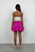 Pleated Fuchsia Mini Skirt