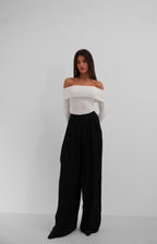 Pleated Wide Fit Black Pants