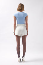 Pleated Mini White Skort