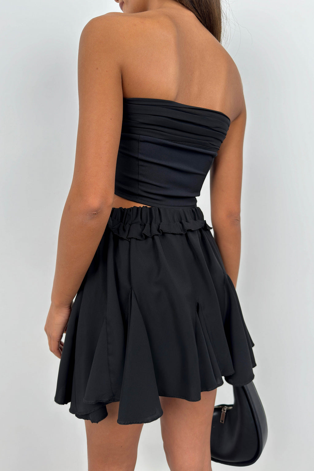 Pleated Black Mini Skirt