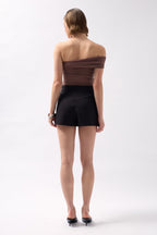 Pleated Mini Black Skort