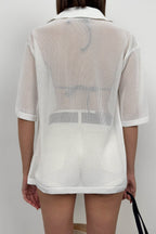 Polo Collar Fileli White Blouse