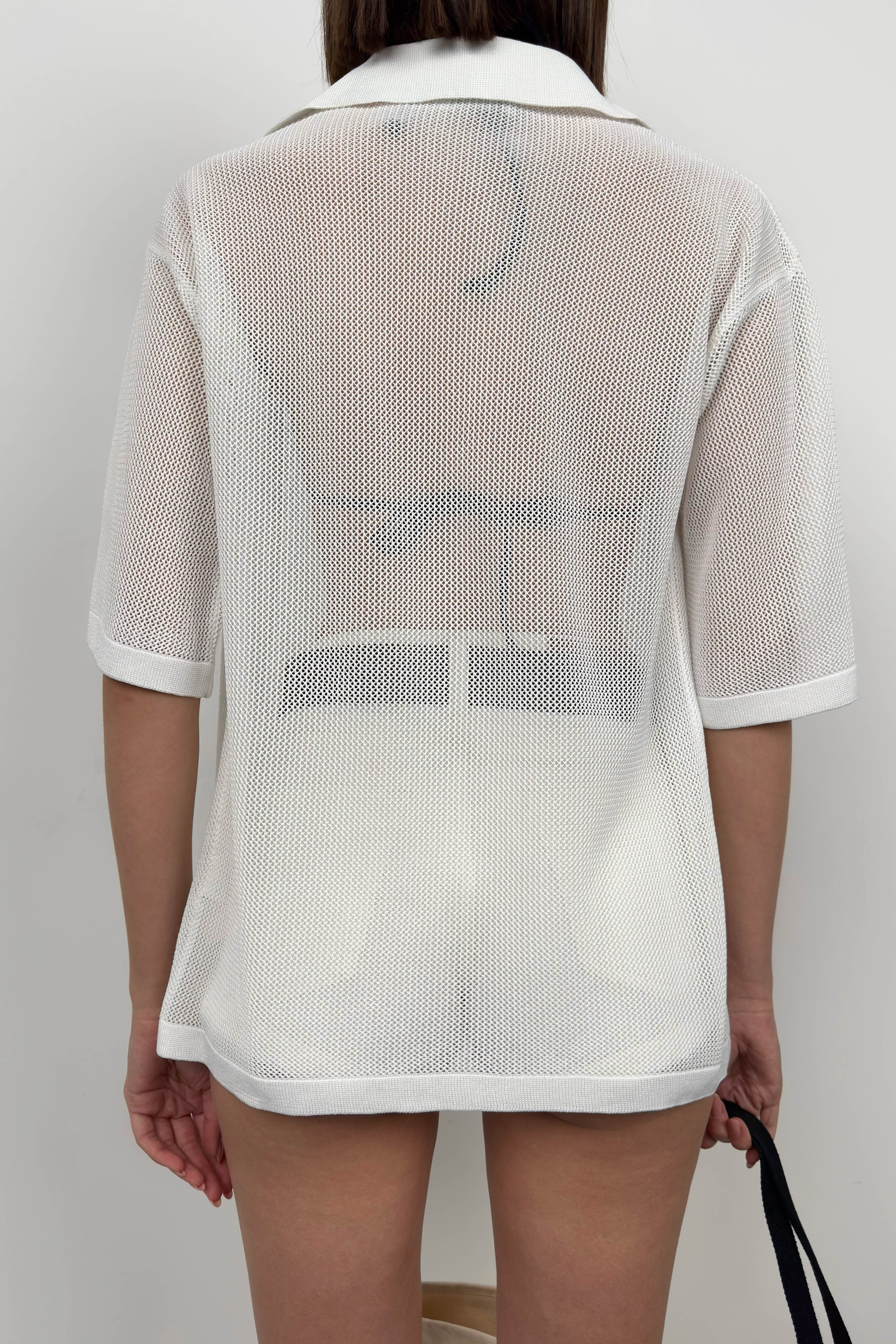 Polo Collar Fileli White Blouse
