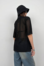 Polo Collar Fileli Black Blouse