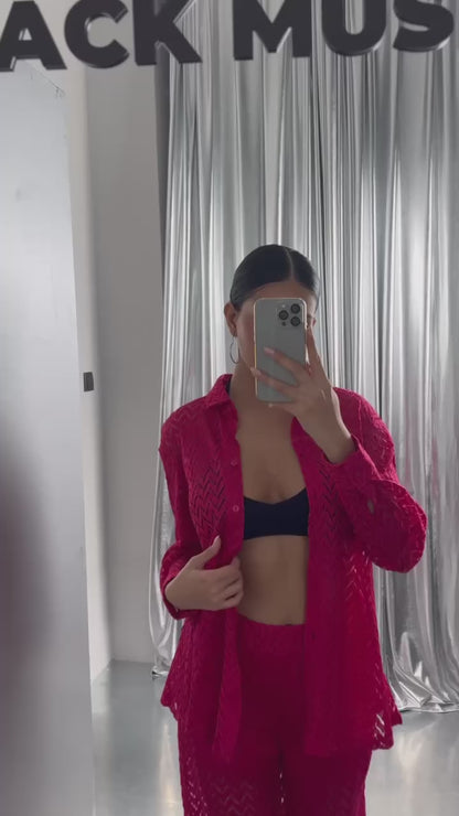 Brode Fuchsia Shirt Trousers Set