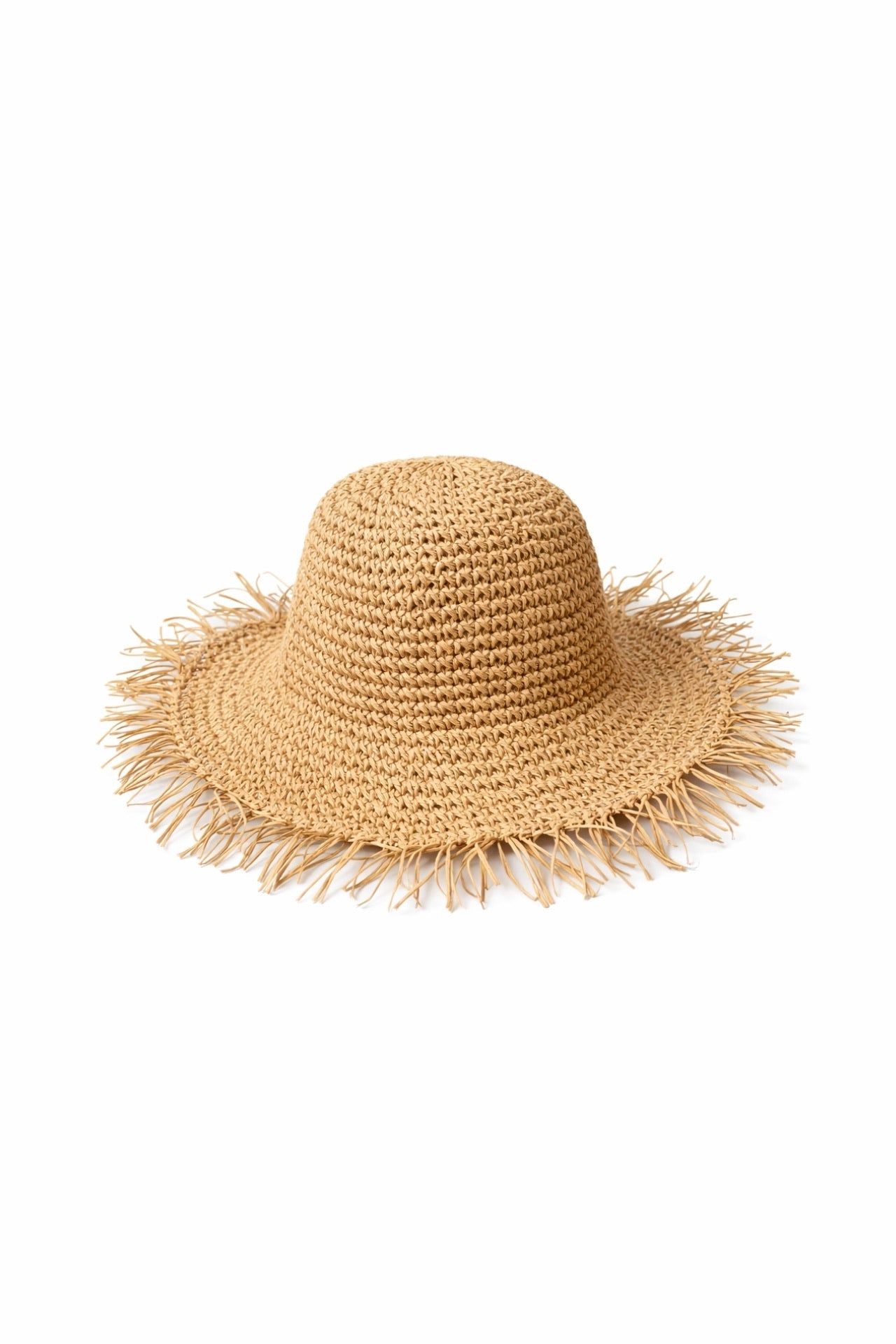 Fringe Detail Mink Straw Hat