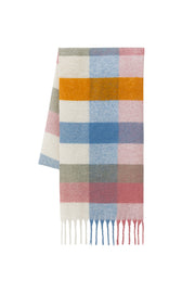 Fringed Plaid Boucle Green Shawl