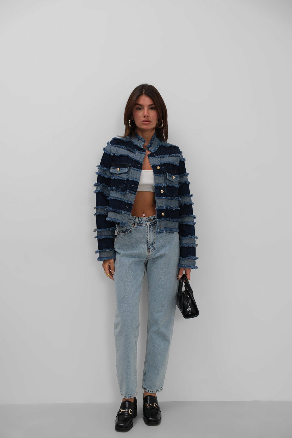 Fringed Fringed Tasarim Blue Jacket